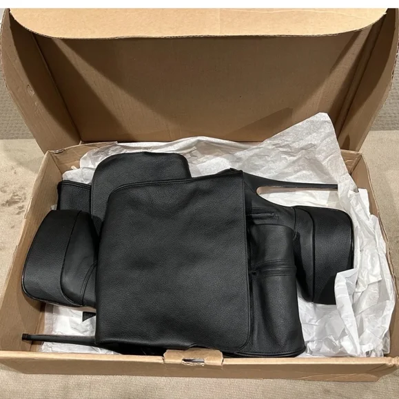 Leather Works Black Leather Platform Boots